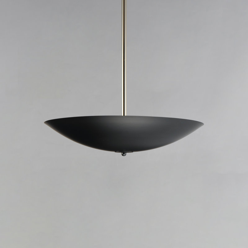 Vesta 1 - Light LED Pendant, 4.75" H x 23.5" W x 23.5" D, Black, French Gold