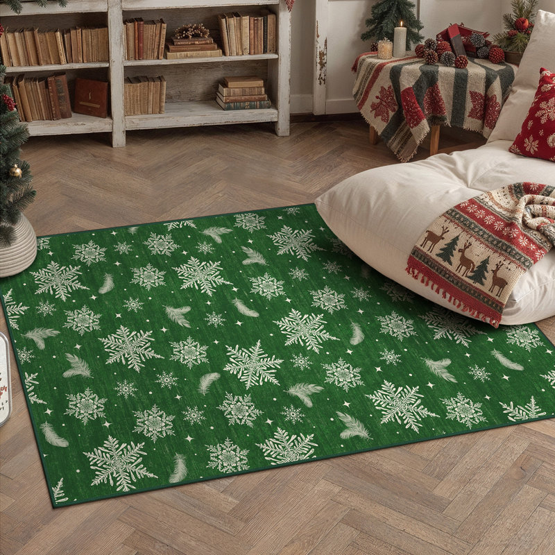 Tapis de vacances WinterJoy, Green, Rectangle 4 pi x 6 pi