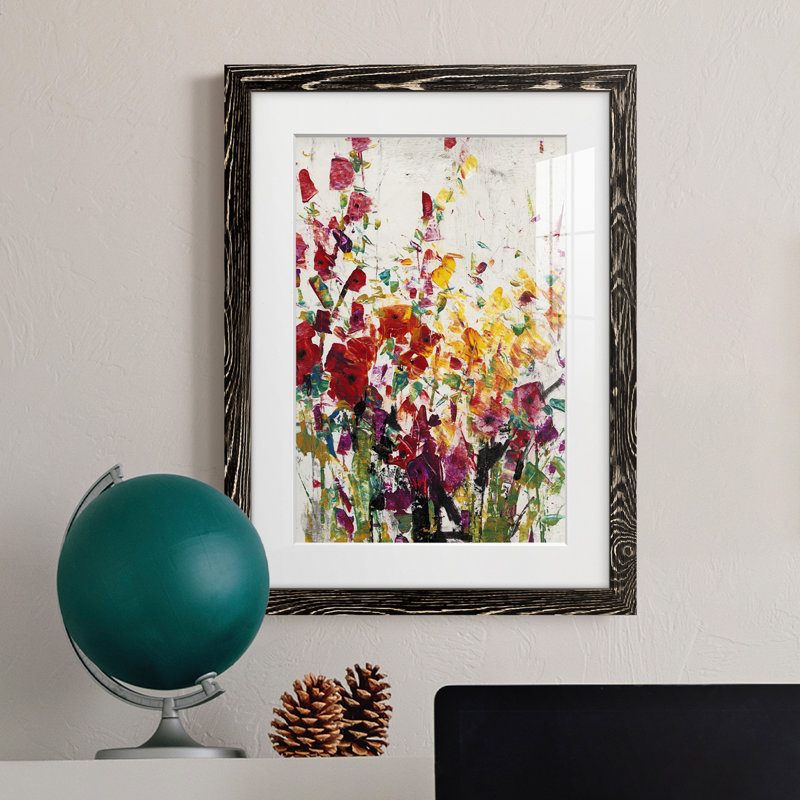 Fleurs sauvages en fleurs I encadré mat - prêt à accrocher, H 38 po x l 28 po x P 1 po, Cadre noir