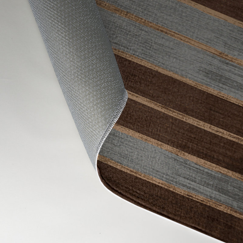 Tapis intérieur / extérieur gris HorizontalStripes, Rectangle 9 pi x 12 pi