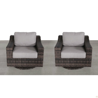 Chaise d'extérieur pivotante avec coussins