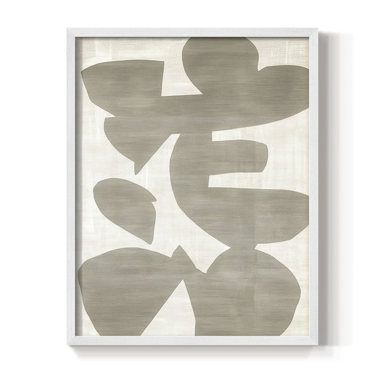 Impression abstraite encadrée CDXII - prête à être accrochée, H 10 po x l 8 po, Blanc