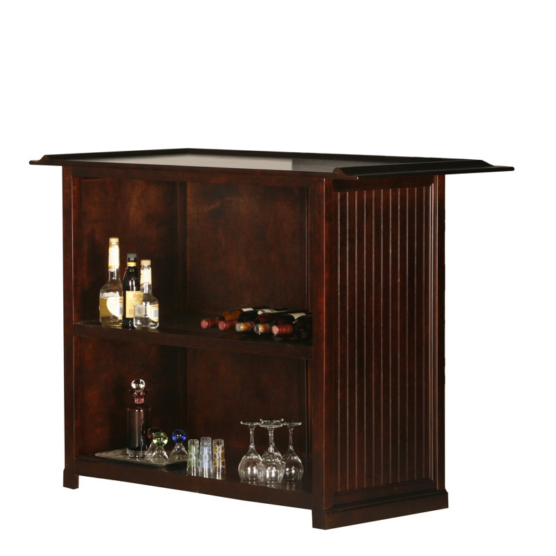 54.75'' Solid Wood Bar Cabinet, Caribbean Rum, None