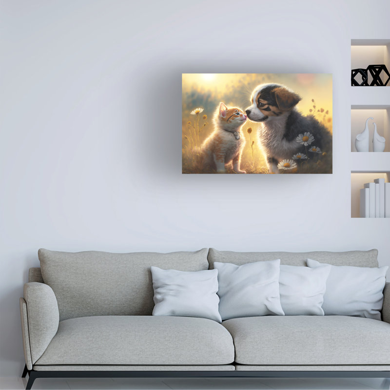 Animals Cats And Dogs 3 - Wrapped Canvas Print, H 22 po x l 32 po x P 2 po