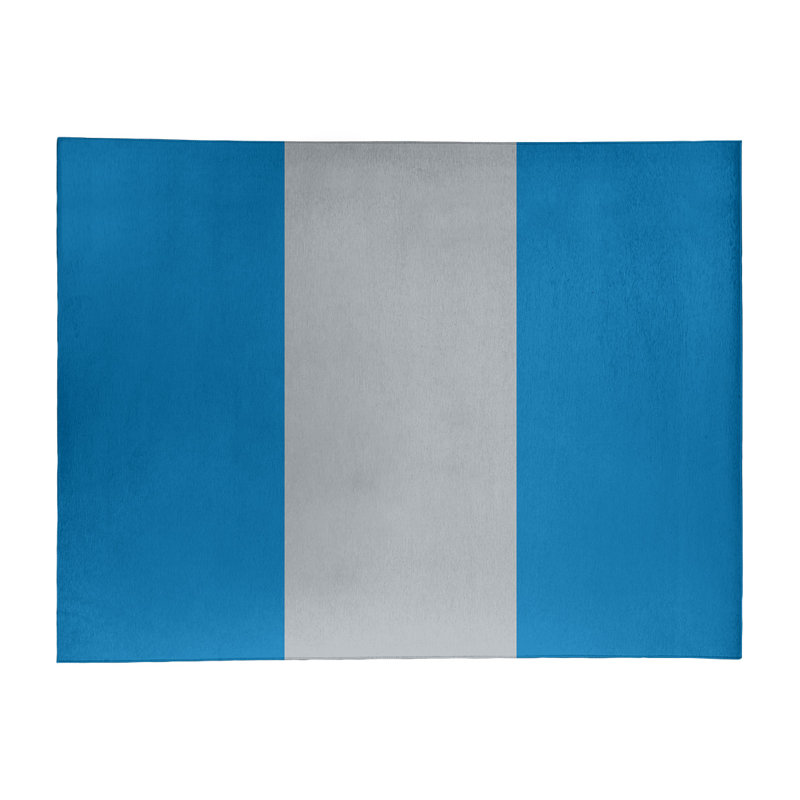 Tapis de détroit à rayures en poly-bleu, Rectangle 8 pi x 10 pi