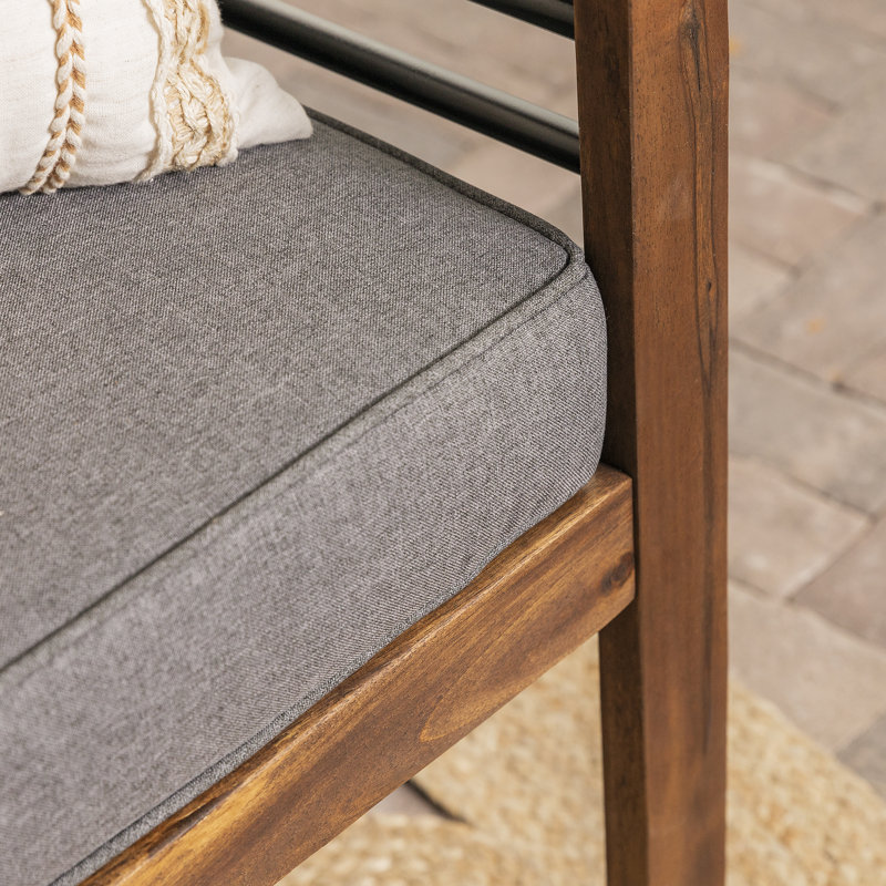 Piatto 48'' Wide Acacia Loveseat with Cushions