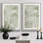 Abstrait botanique «feuilles de palmier tropical vert sauge délavé, images murales minimalistes modernes et simples, impression sur toile encadrée 2 pièces, ensemble de 16 x 24 x 2, 24 x 36 x 2-119463648-92285724-92285721