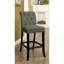 Mobilier de salle à manger de style rustique, ensemble de 2 chaises rembourrées en tissu de chenille-1437834194