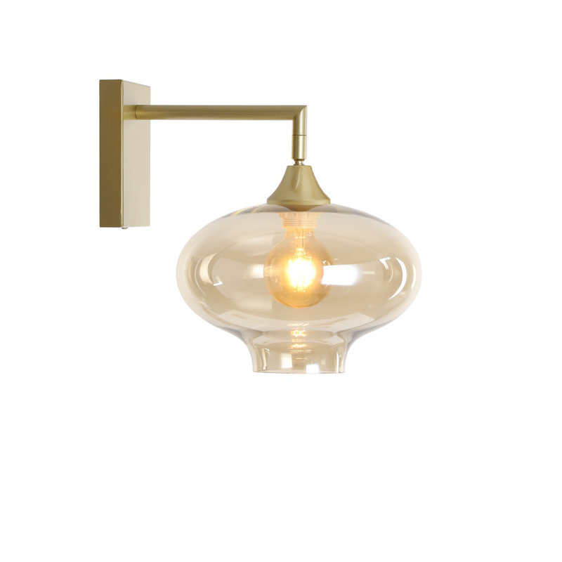 kaufman Iron Armed Sconce, Gold, Amber