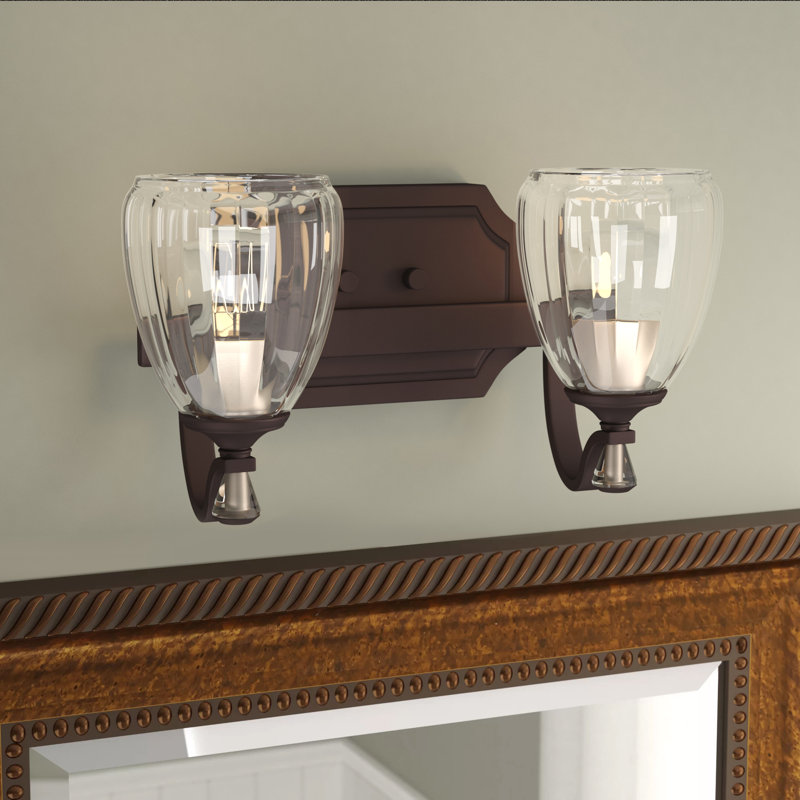 2 - Light Dimmable Vanity Light, Antique Bronze
