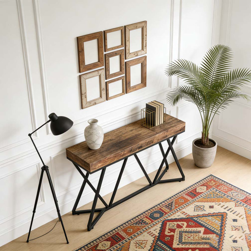 Table console Farmhouse, Marron foncé