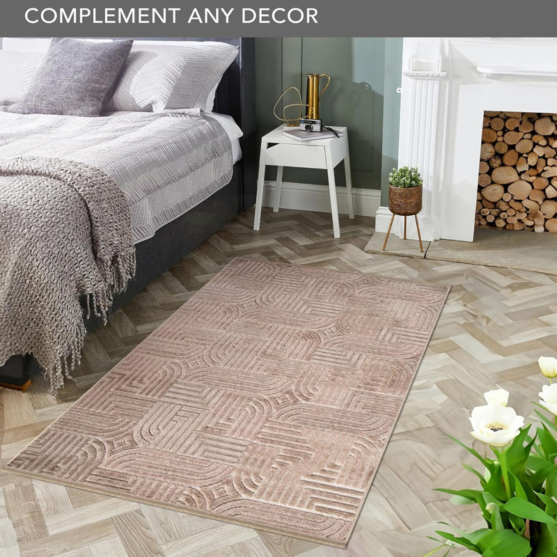 Soft Area Rug for Bedroom Floor Mats Medium Pile Entryway Rugs Textured Polypropylene Carpet TR002, Rectangle 80 x 150 cm 