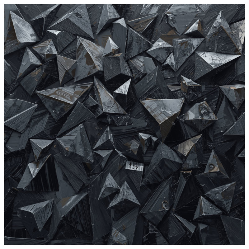 Dark Geometric Pyramids Duvet Covers, Twin