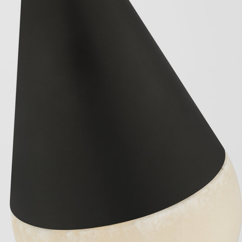 Sean Lavin Cupola 1-light Pendant in Nightshade Black with Alabaster shade