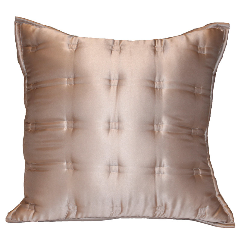 Ivory Silk Square Pillow Cover with Feather Fill