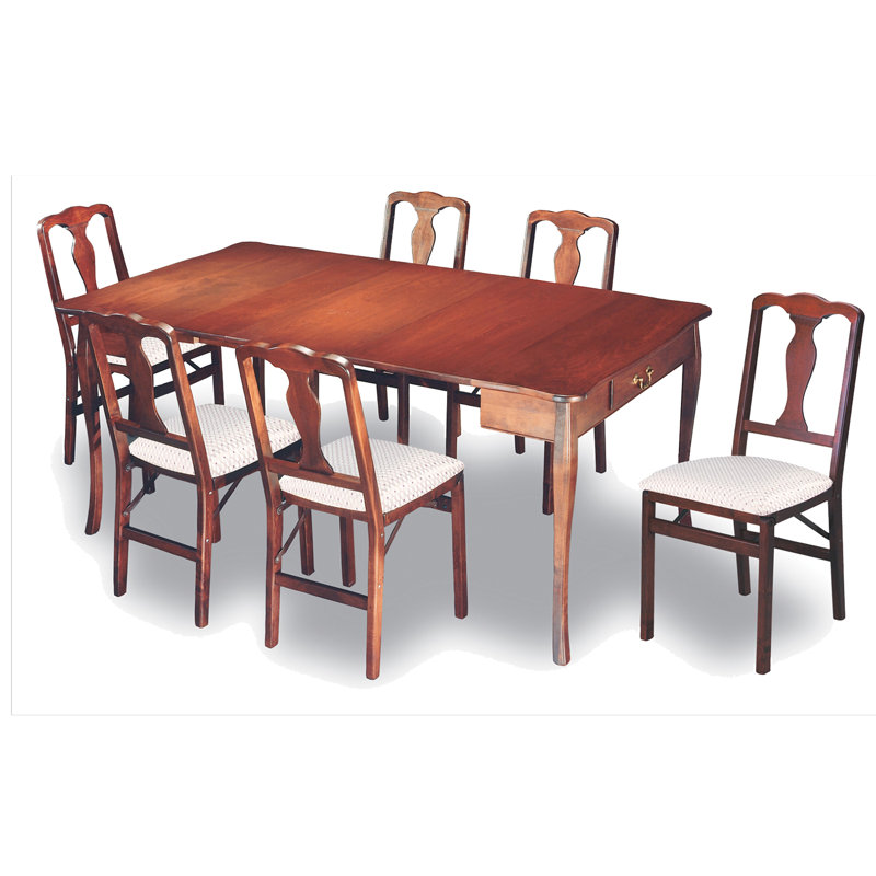 Goris 6 - Person Extendable Four Leg Dining Set, Cherry