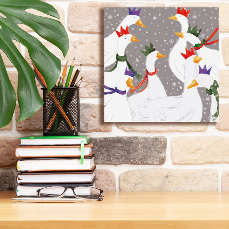  «Party Geese» par Elle Media Group, art mural sur toile, H 12 po x l 12 po