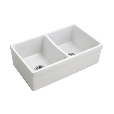 Lettie 32.75 " L Double Bowl Fireclay Kitchen Sink