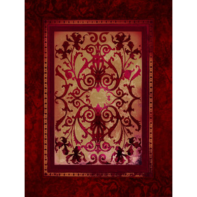 Bright Red Tapestry Darker - Wrapped Canvas Painting