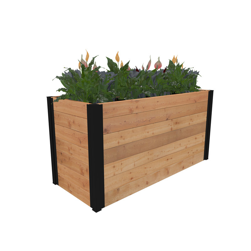 Mezza Parklette Planter, 18" H x 39" W x 16" D, Brown