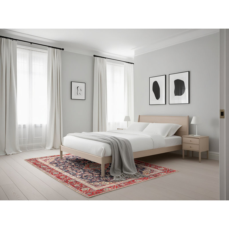 Tapis oriental rouge et bleu, Rectangle 5 pi x 7 pi