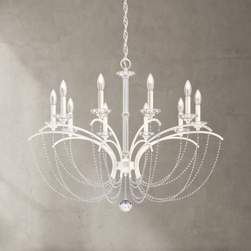 Priscilla 10 - Light Chandelier, White, Optic Crystal