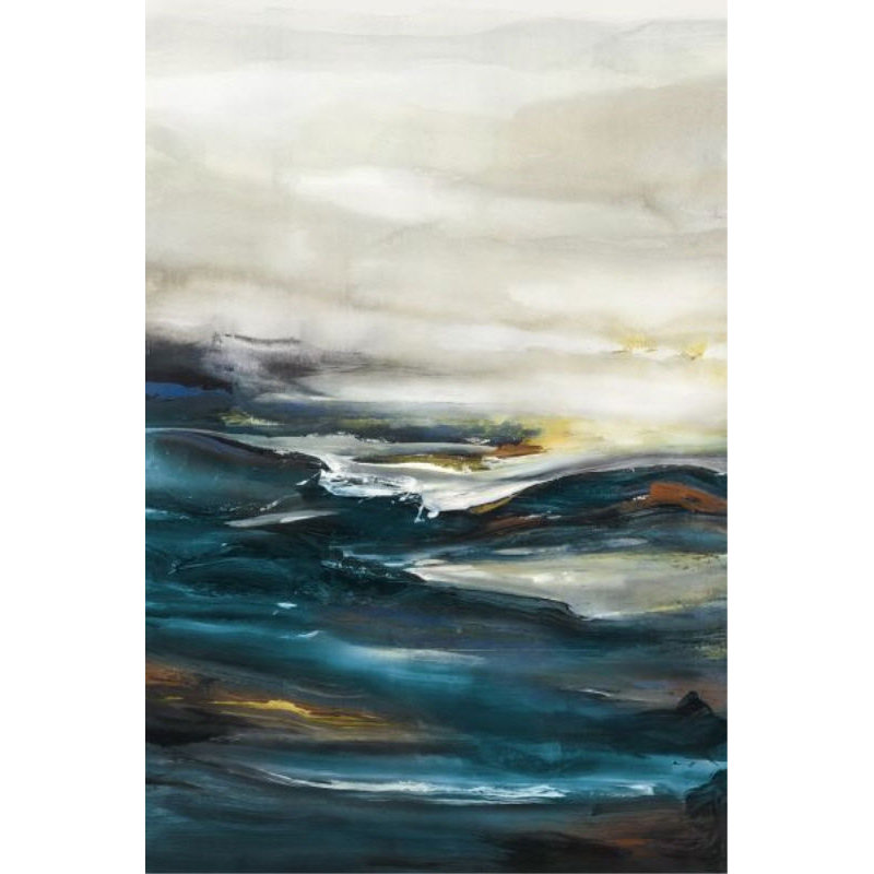 Restless Waves Painting by Elena Carlie, Knife Gel, 36" H x 24" W x 1.5" D