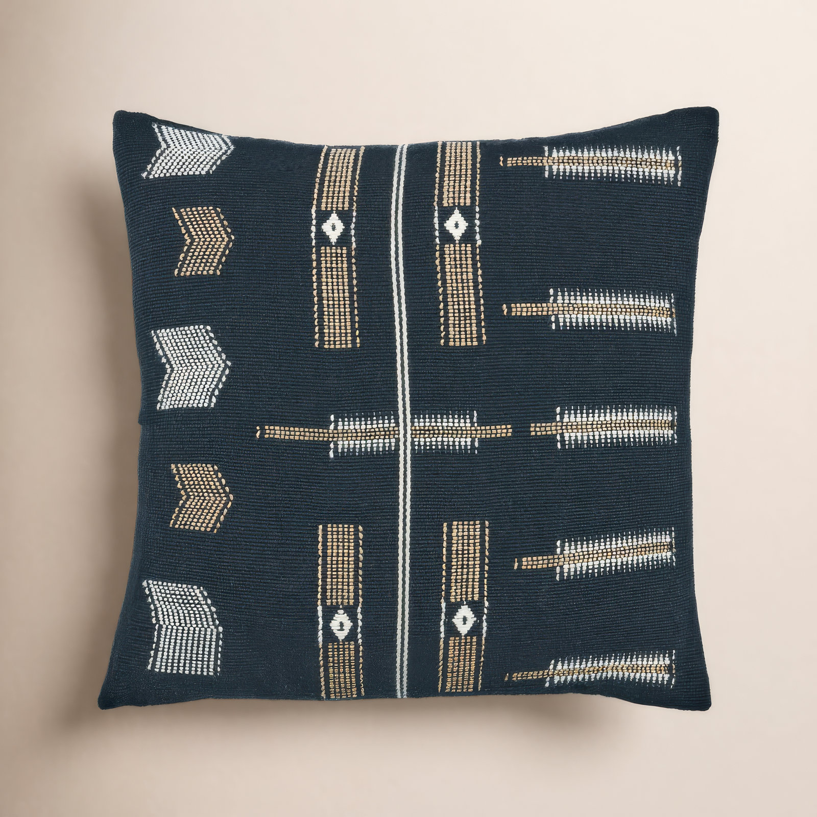 Erickson Embroidered Cotton Throw Pillow, Pillow Cover Only - No Insert, Black
