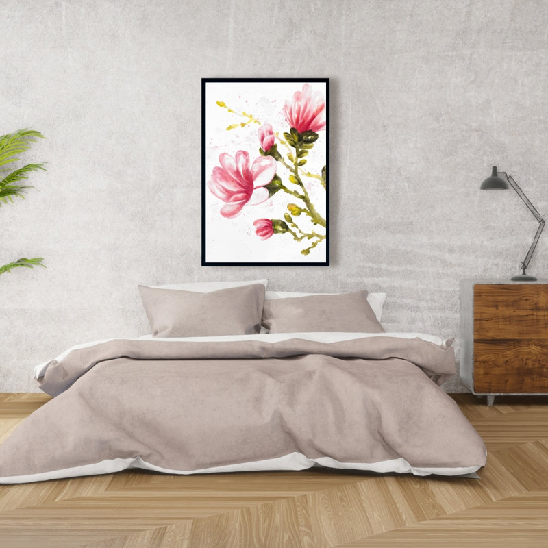 «Watercolor Magnolia Flowers» sur toile