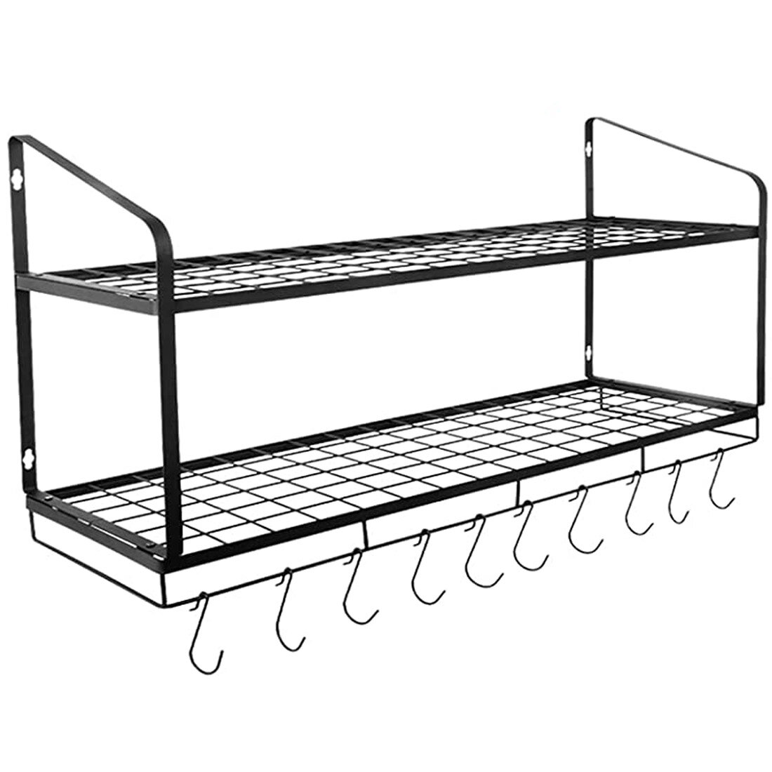 Prep & Savour Wall Mounted Pot Rack Metal in Black, Size 3.1 H x 15.7 W x  11.8 D in, Wayfair, Organization