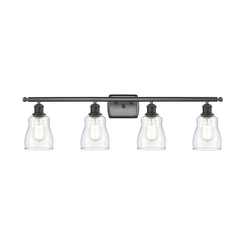 Éclairage pour salle de bain 3 lumières Mccarver, Noir mat, Ampoule DEL 6 watts Vinage, Transparent