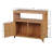 Solid Wood Patio Storage Cabinet, Outdoor Console Table With Slatted Design, Multi-Purpose Deck Box For Tools, Weather Resistant Garden Furniture-2134743935
