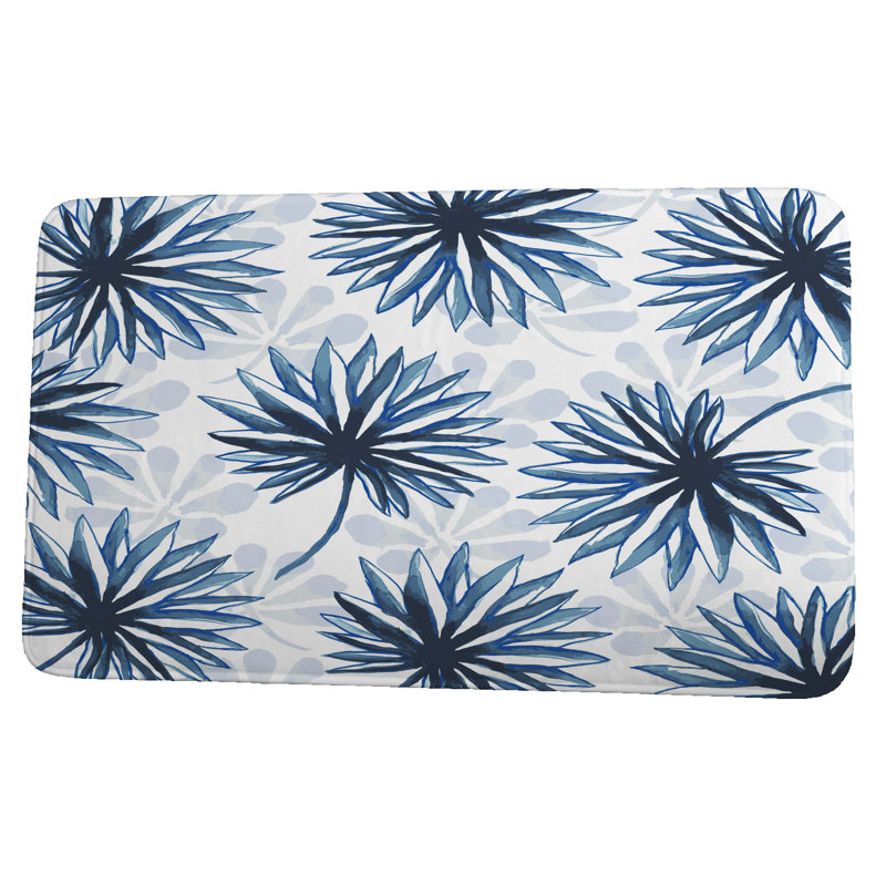 Tapis de bain Higgins, Bleu, H 18 po x L 30 po