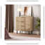 Commode 3 tiroirs cannelée, commode large moderne avec pieds en métal, armoire de rangement en bois pour chambre à coucher, salon, entrée, couleur bois-757975459