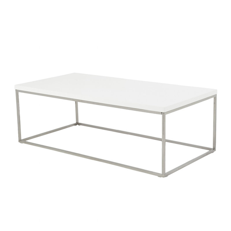 Table basse noire sur noir, Blanc, Argent