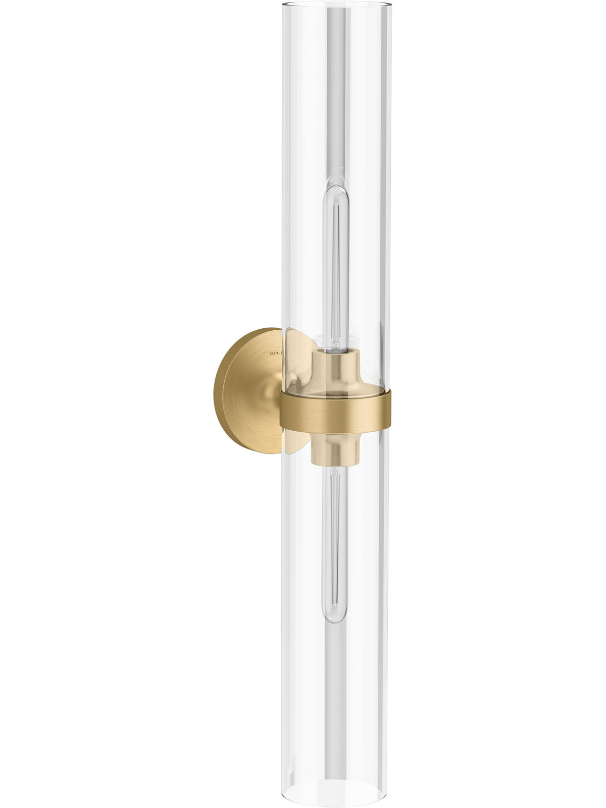 Purist 2-Light Wallchiere, Brushed Moderne Brass, 29.3125" H x 4.75" W x 6.875" D