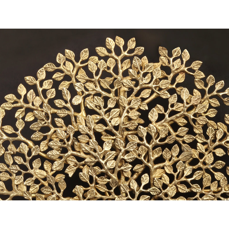 19" Hand-Painted "Tree of Life" Wall Sculpture – Round Metal Wall Art with Folk Motif