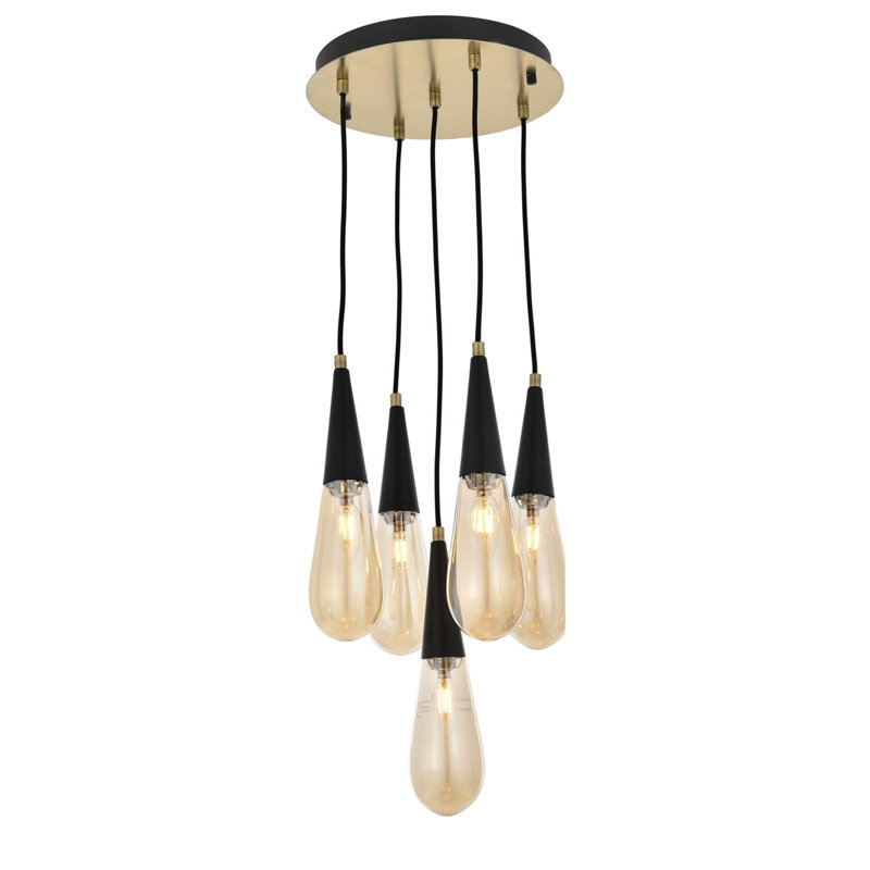 Luminaire suspendu en grappe à 5 lumières