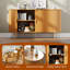 Buffet 55 "Mid-Century avec portes coulissantes Tambour, armoire à café ovale avec tablette réglable-2009558210-2009558217