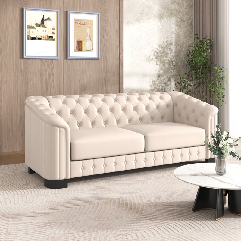 Canapé 82,4 po Mid Century Modern, Beige