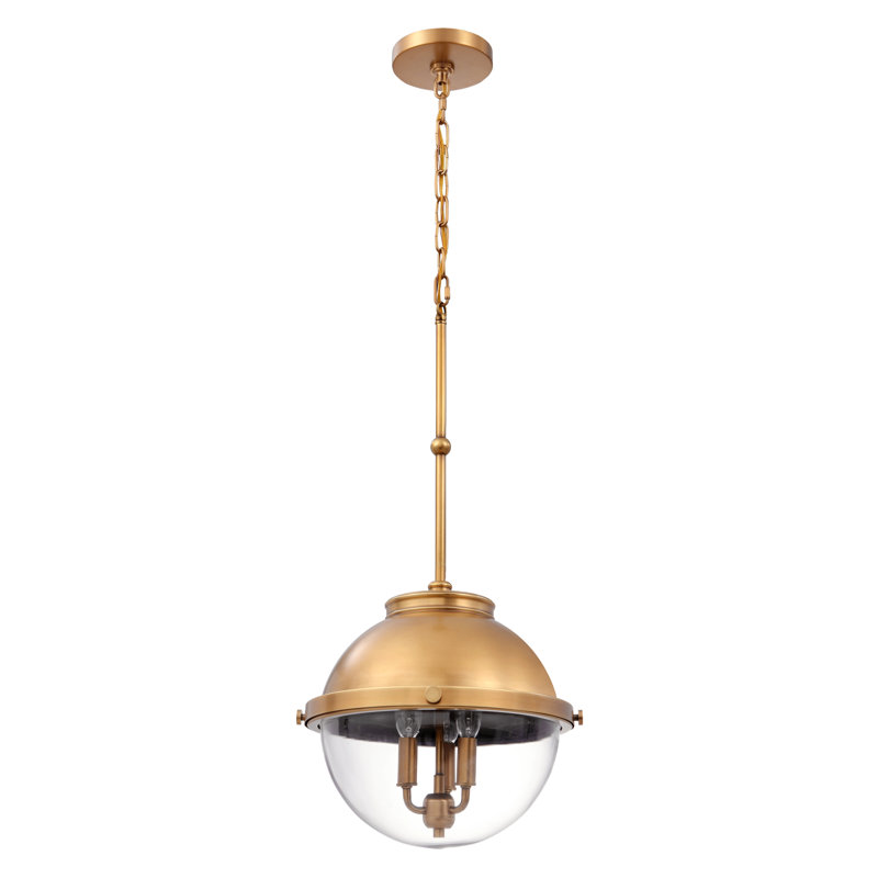Luminaire suspendu 3 lumières Chambery, Laiton