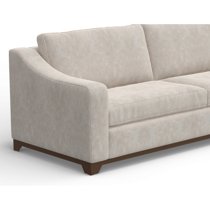 Natural Parota 95.25 " Faux Leather Sofa, Natural Parota Snow