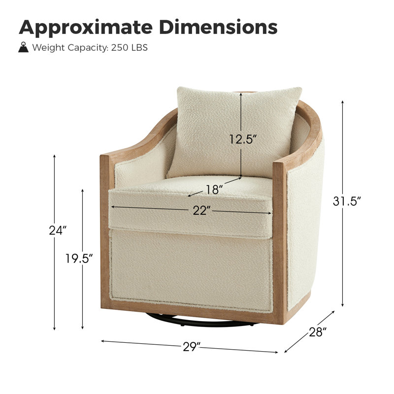 Fauteuil demi-tonneau Manja Jess Farmhouse, Polyester ivoire