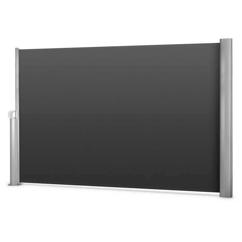Blumfeldt 300cm W x 13cm D Retractable Side Awning, Black, 200cm H x 300cm W x 13cm D