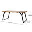 Table de salle à manger avec look industriel moderne, pieds en bois et évasés, l 35,76 po
