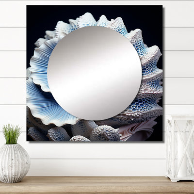 Blue Seashell Symphony - Animals Large Square Mirror Wall Decor For Bedroom