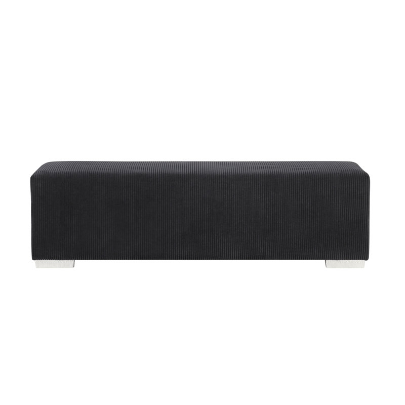 Banc avec foyer électrique Lystra, Noir