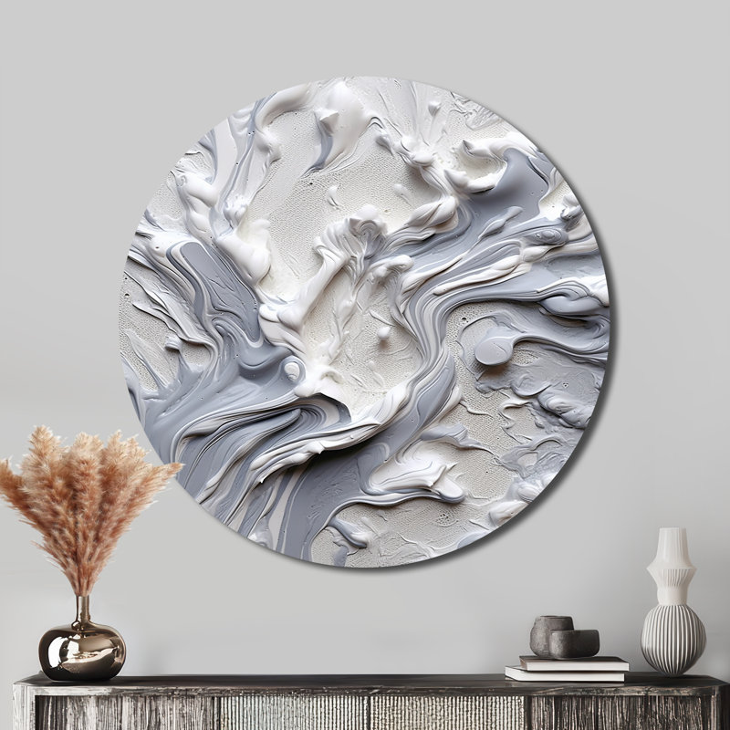 Conner - Art abstrait rond en métal, H 36 po x l 36 po