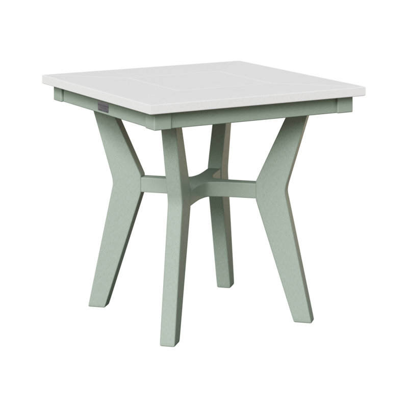 Berlin Gardens Mayhew Square End Table, White, Seafoam