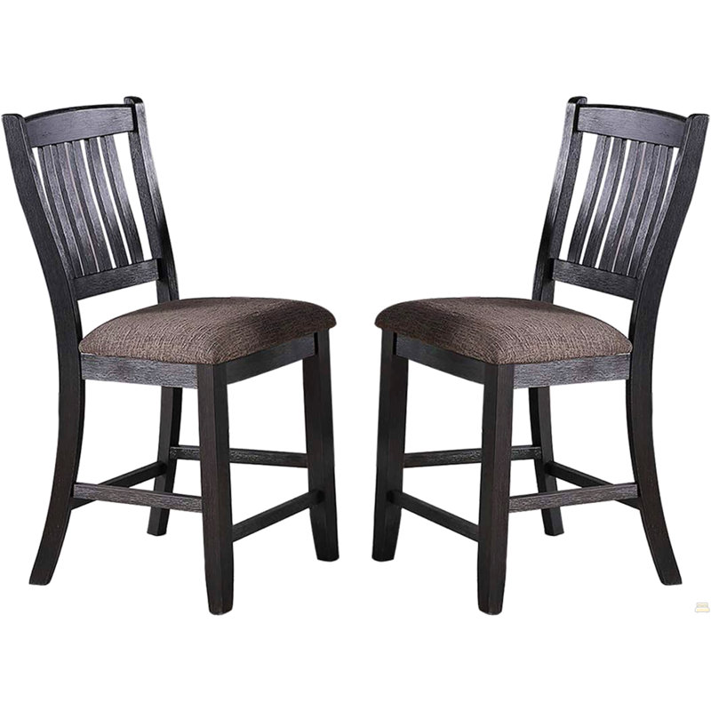Ensemble de 2 chaises hautes en bois, Café